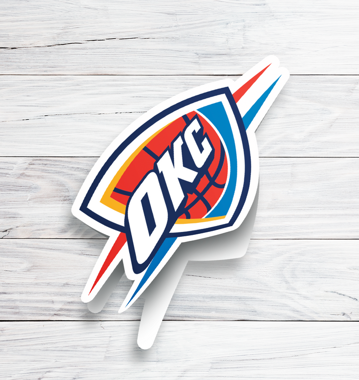 Oklahoma City Thunder Logo Sticker - Holographic or Glossy - Waterproof - Great Gift NBA Stickers - Rozovy