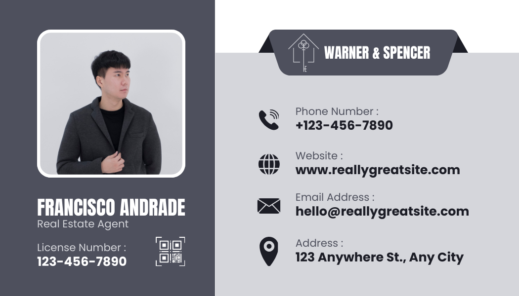 Modern Real Estate Agent Business Card – Professional Realtor Design