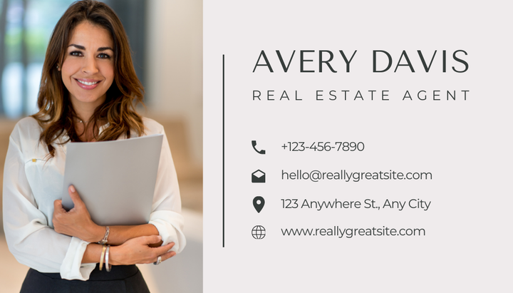 Elegant Real Estate Agent Business Card – Modern Realtor Design