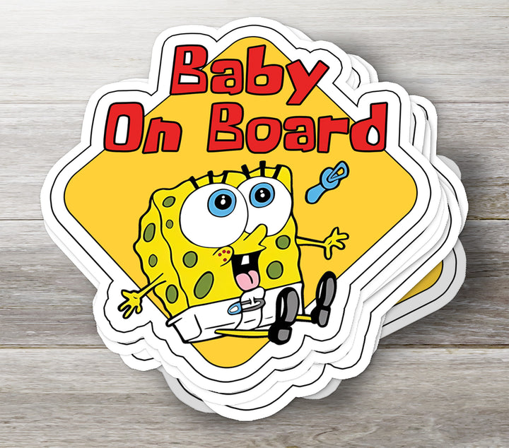 SpongeBob ‘Baby on Board’ Sticker – Cute & Funny Cartoon Car Decal