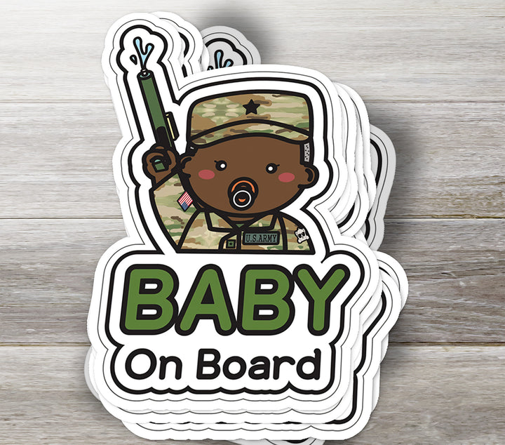 US Army Baby on Board Sticker - Cute Military Infant Car Decal