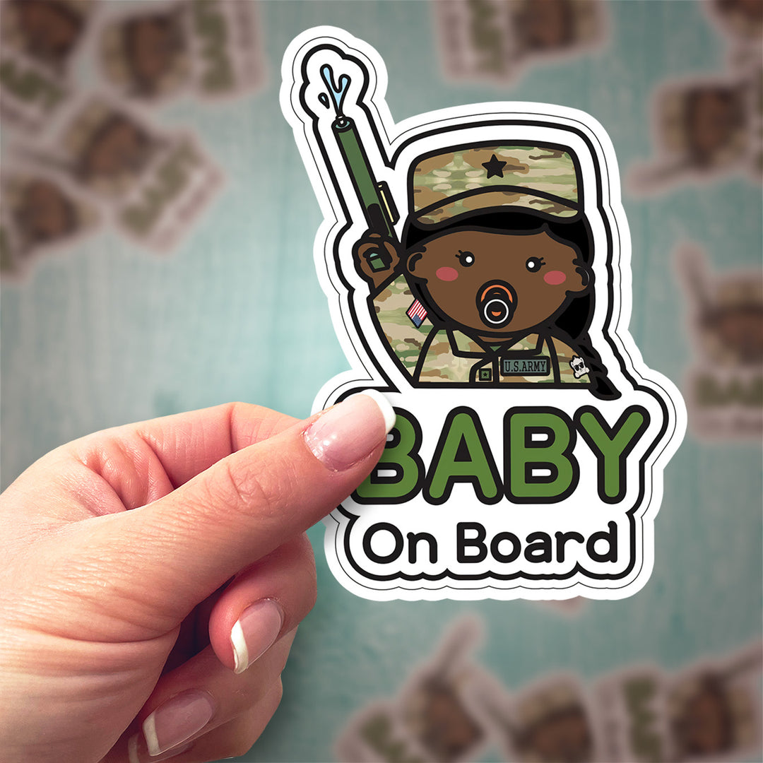 Baby on Board Sticker – U.S. Army Baby Girl