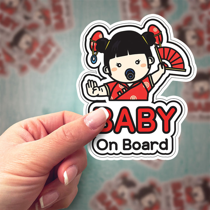 Baby on Board Sticker – Cute Lunar Festival Baby Girl Decal