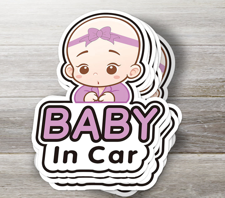 Cute Baby Girl in Car Sticker – Adorable Safety Decal