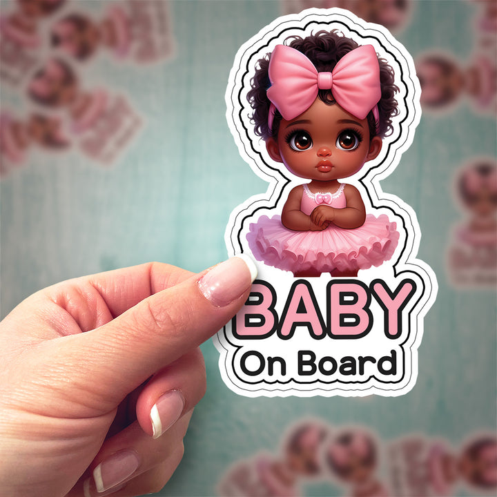 Baby on Board Sticker – Adorable Ballerina Baby Girl Decal
