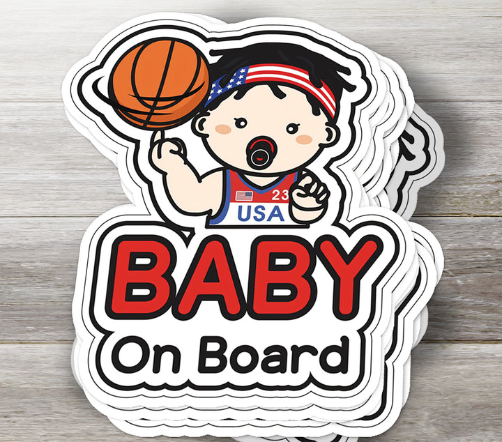 Baby on Board Sticker – Basketball Baby Decal