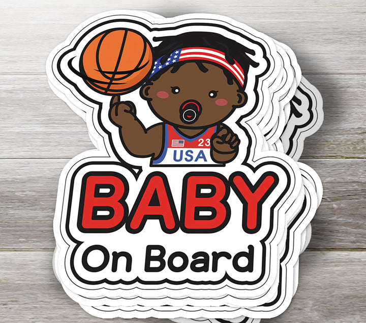 Baby on Board Sticker – Basketball Theme | Baby Athlete Decal