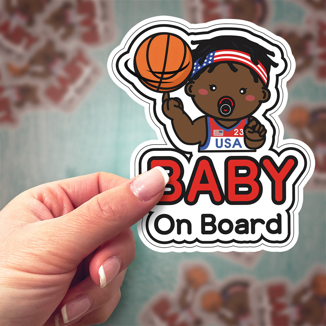 Baby on Board Sticker – Basketball Theme | Baby Athlete Decal