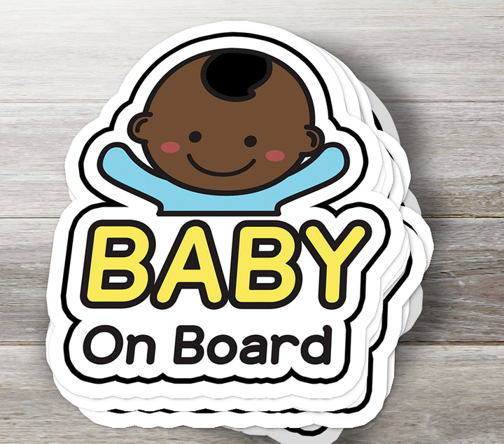 Baby on Board Sticker – Smiling Baby Boy Decal
