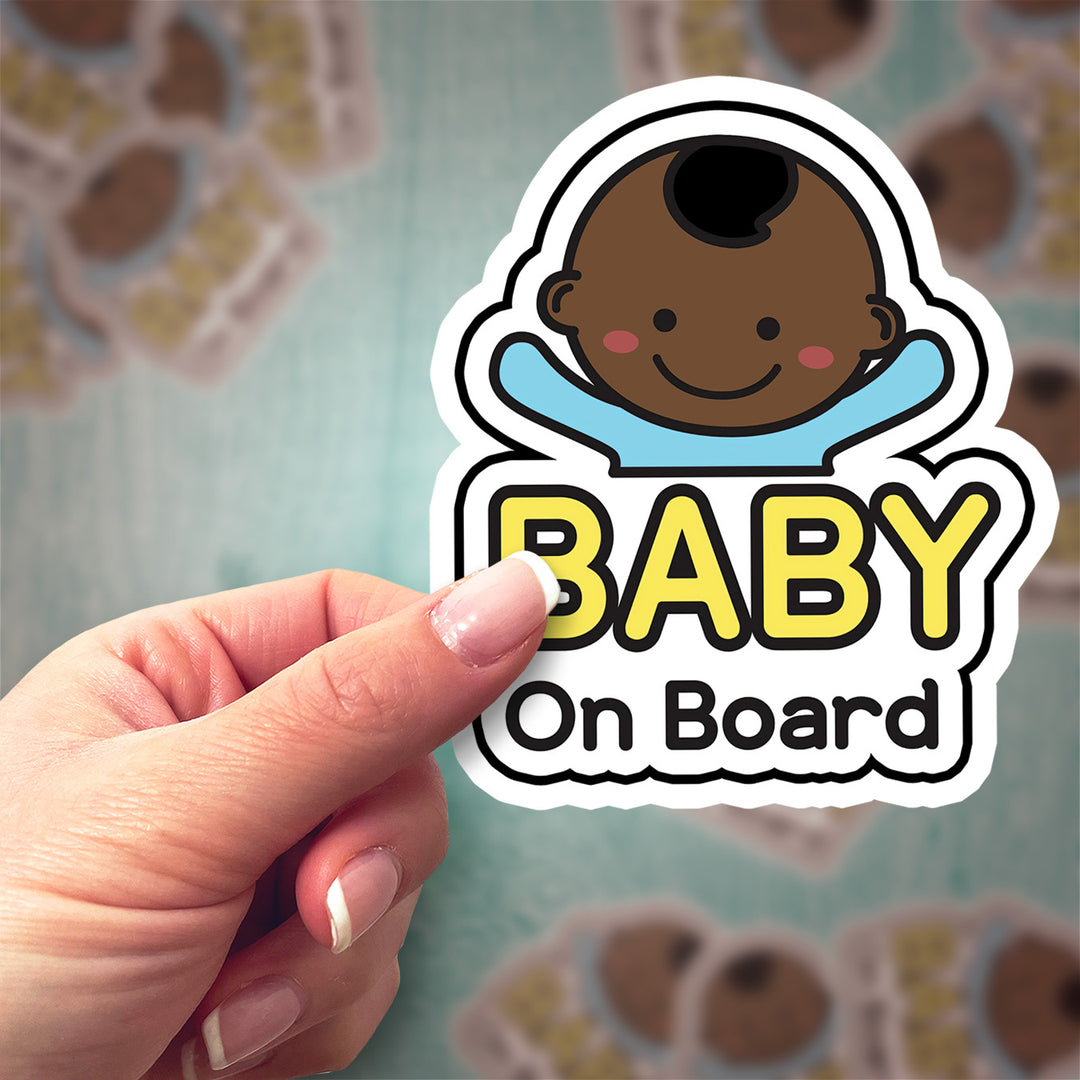 Baby on Board Sticker – Smiling Baby Boy Decal