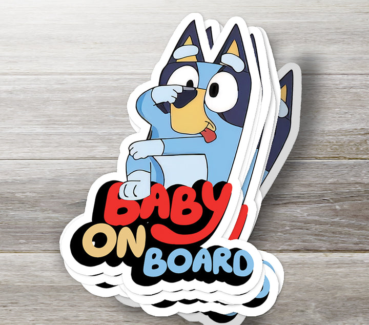 Funny Bluey Baby on Board Sticker – Cute & Playful Car Decal