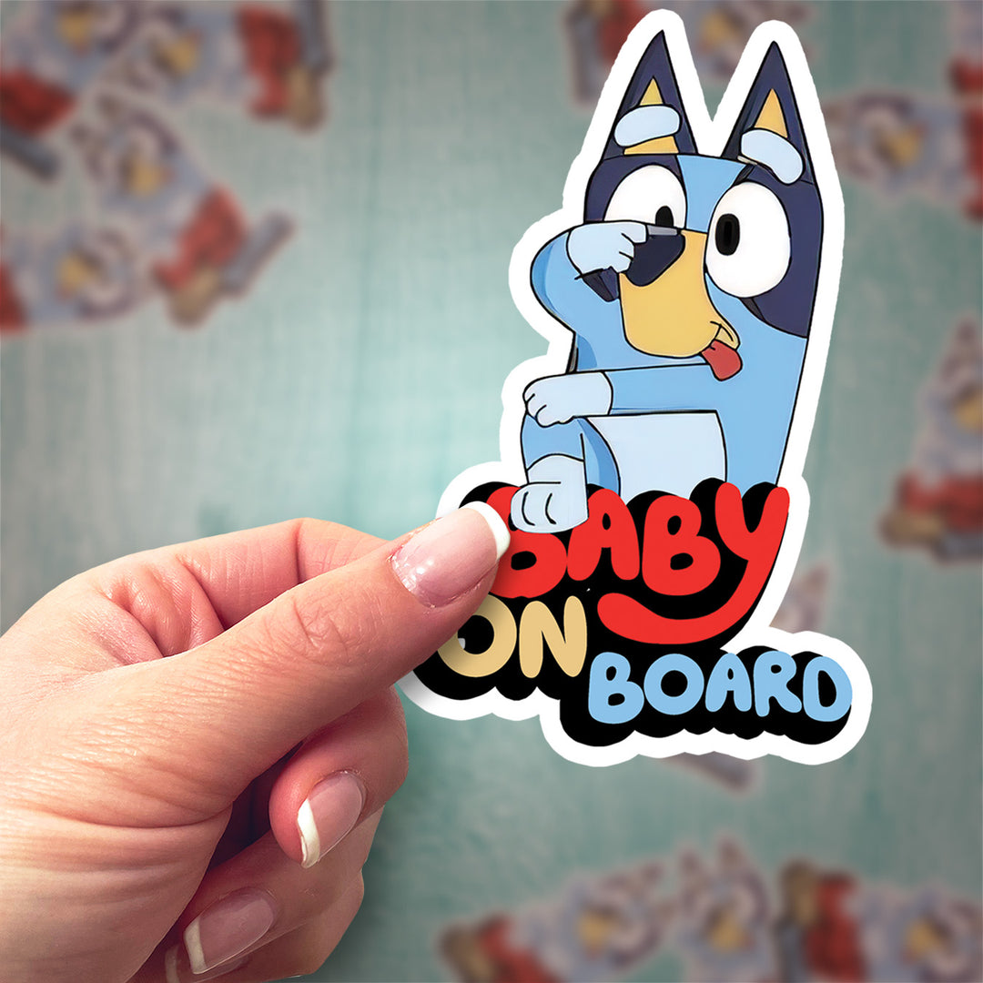 Funny Bluey Baby on Board Sticker – Cute & Playful Car Decal