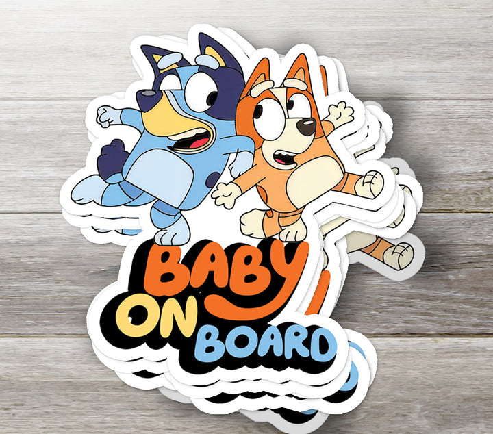 Bluey & Bingo Baby on Board Sticker – Fun Car Safety Decal