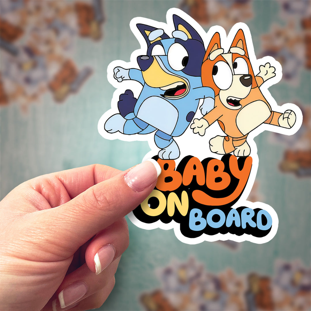 Bluey & Bingo Baby on Board Sticker – Fun Car Safety Decal