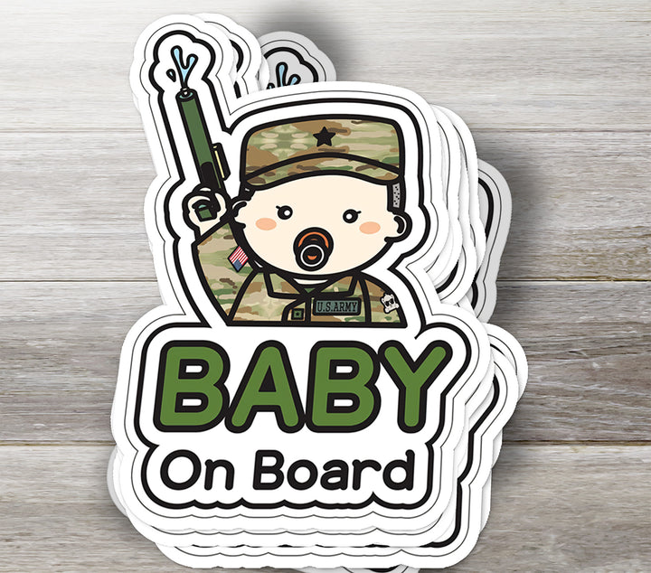 Baby on Board Sticker – Adorable U.S. Army Baby Boy