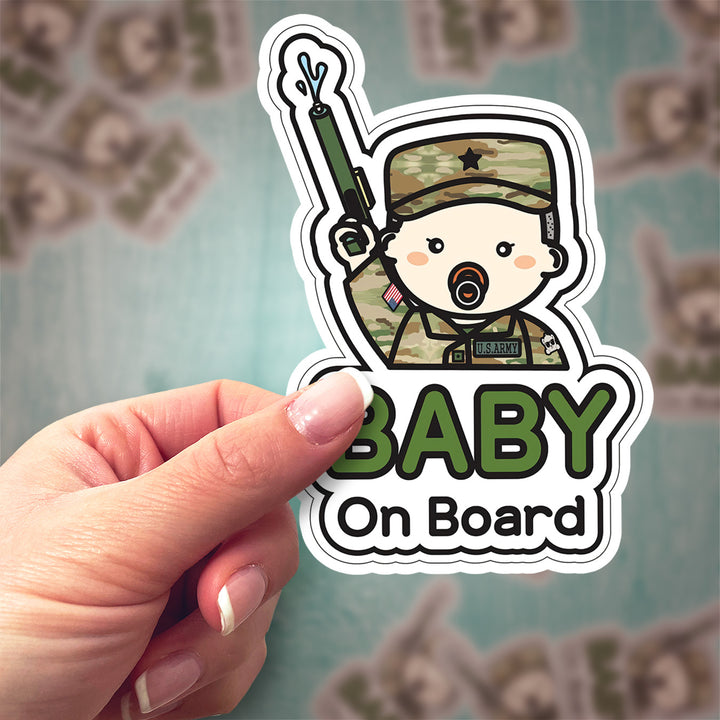 Baby on Board Sticker – Adorable U.S. Army Baby Boy