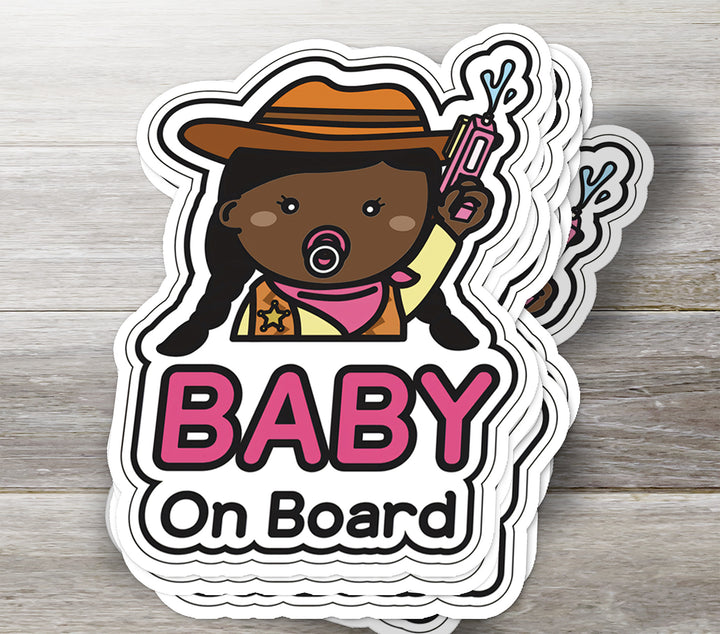 Baby on Board Sticker – Adorable Cowgirl Baby Decal