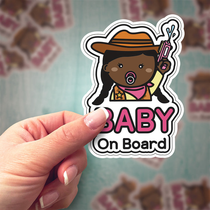 Baby on Board Sticker – Adorable Cowgirl Baby Decal