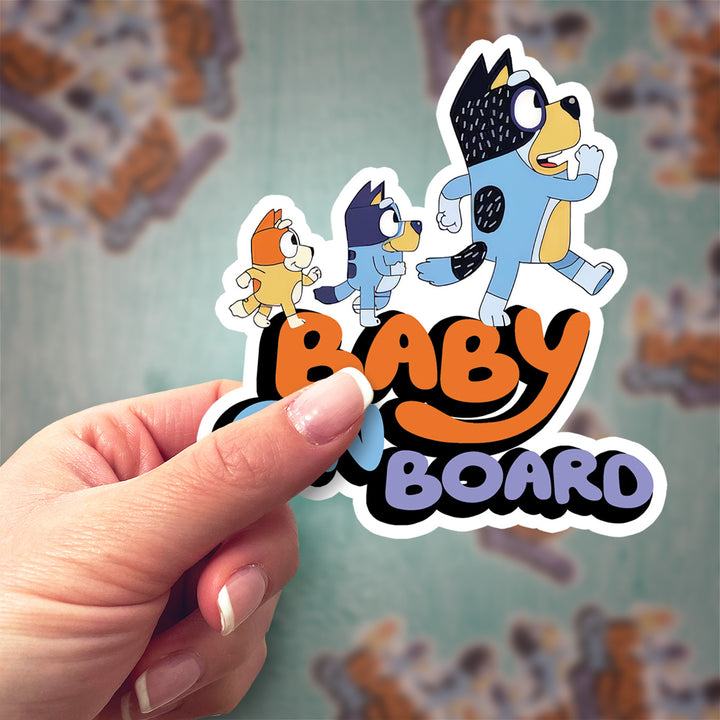 Bluey Family Baby on Board Sticker – Fun Car Safety Decal