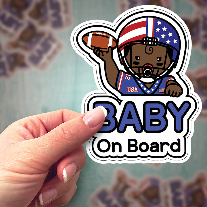 Baby on Board Sticker – Cute Football Baby Decal