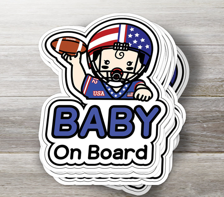 Baby on Board Sticker – Cute Football Baby Decal