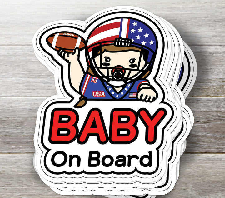 Baby on Board Sticker – Cute Football Girl Decal