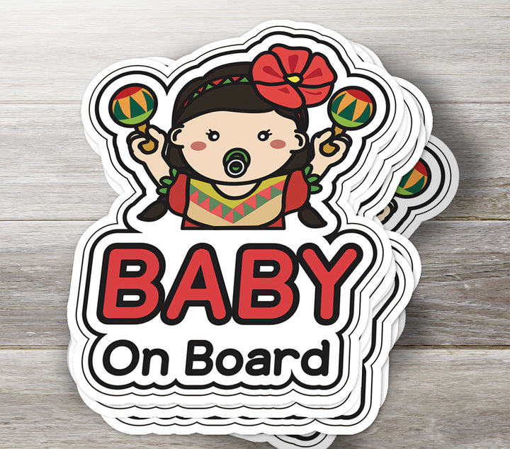 Baby on Board Sticker – Cute Fiesta Baby Girl Decal