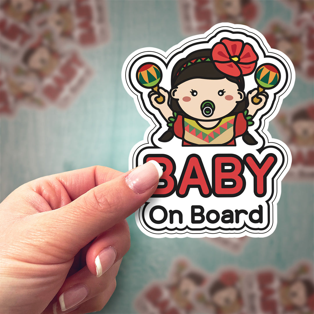 Baby on Board Sticker – Cute Fiesta Baby Girl Decal
