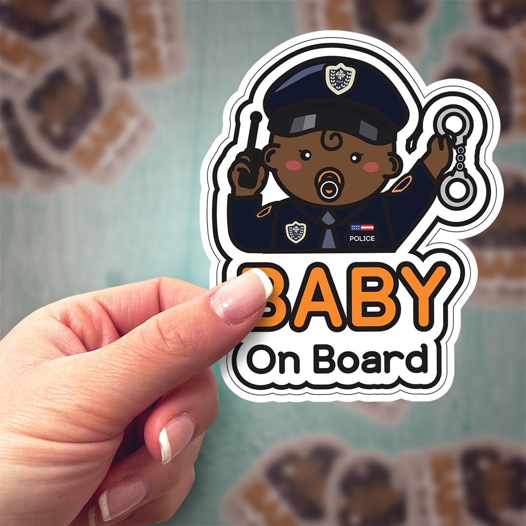 Baby on Board Sticker – Cute Police Officer Baby