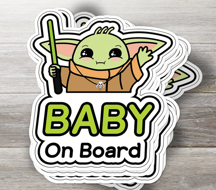 Baby on Board Sticker – Cute Galactic Warrior Decal