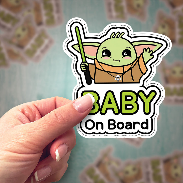 Baby on Board Sticker – Cute Galactic Warrior Decal