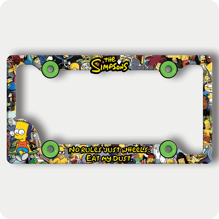 Bart Simpson Skateboard License Plate Frame