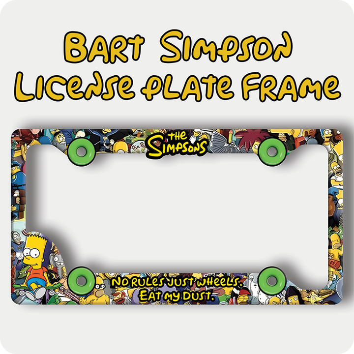 Bart Simpson Skateboard License Plate Frame
