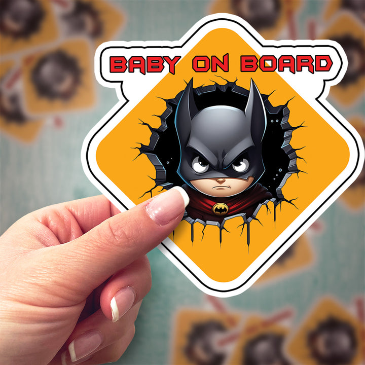 Baby Batman ‘Baby on Board’ Sticker – Superhero Safety Sign!