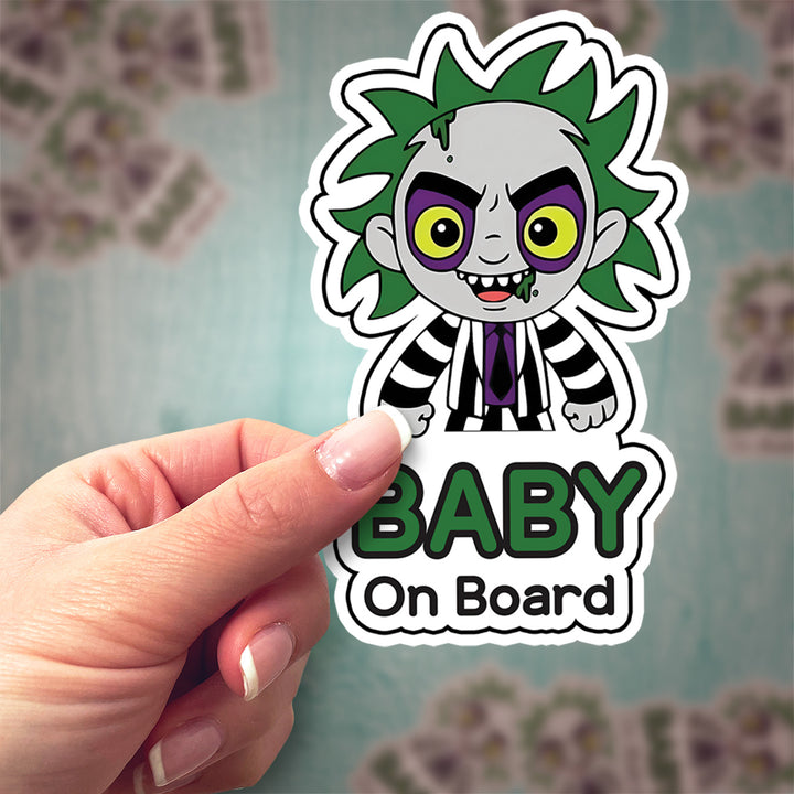 Beetlejuice ‘Baby on Board’ Sticker – Spooky & Fun Car Decal