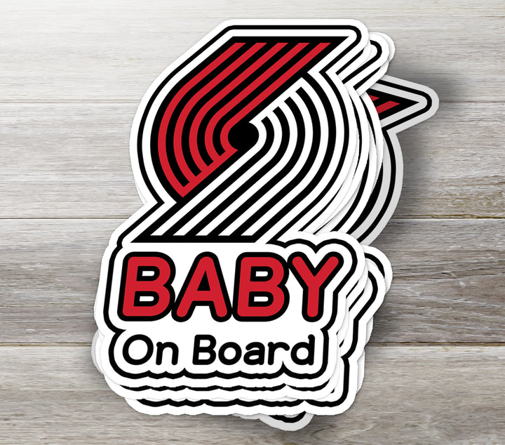 Portland Trail Blazers ‘Baby on Board’ Sticker – NBA Fan Car Decal
