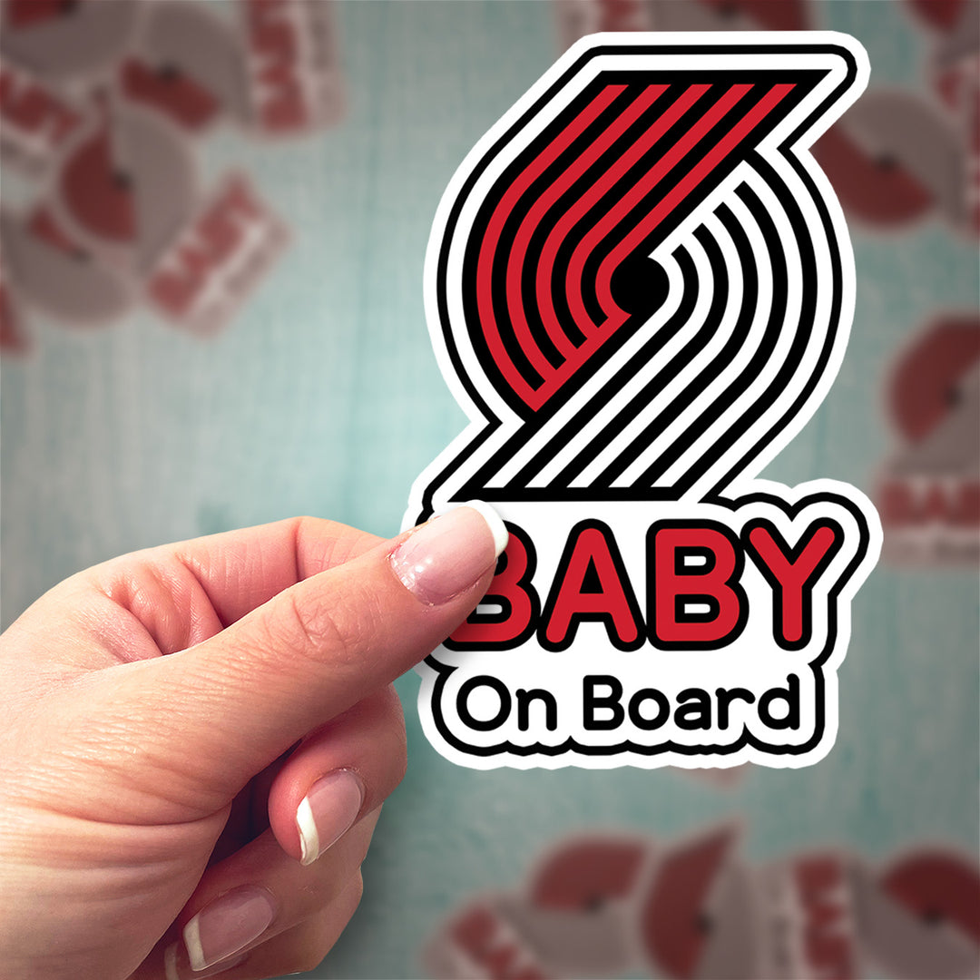 Portland Trail Blazers ‘Baby on Board’ Sticker – NBA Fan Car Decal