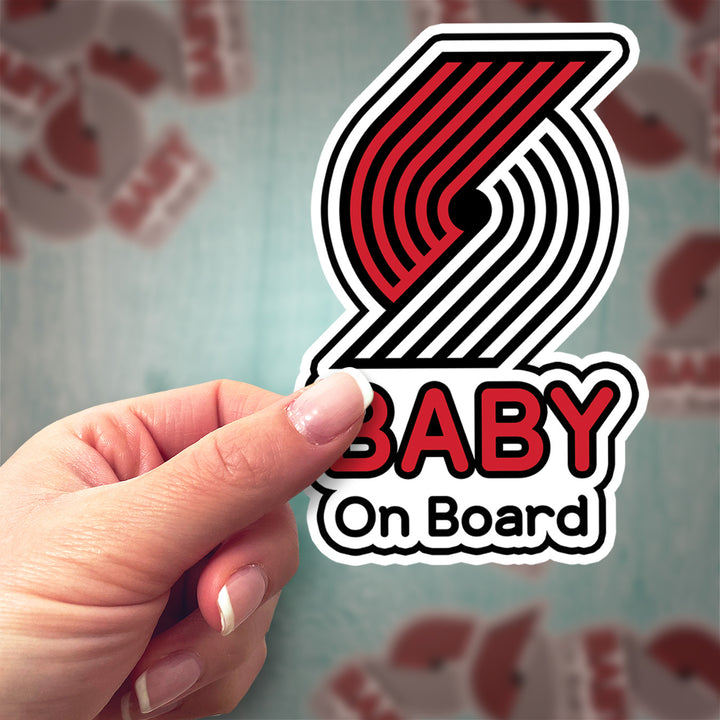 Portland Trail Blazers ‘Baby on Board’ Sticker – NBA Fan Car Decal