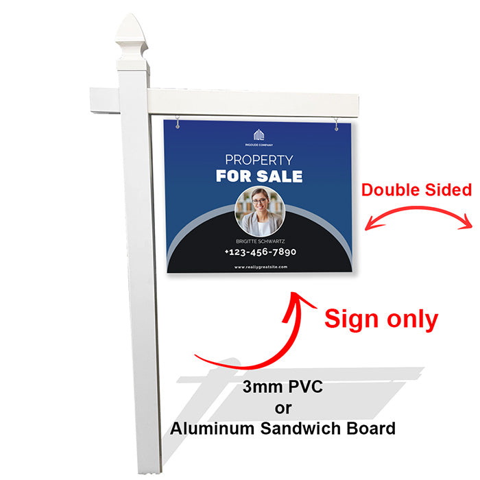 Blue Gradient Real Estate Sign with Agent Photo