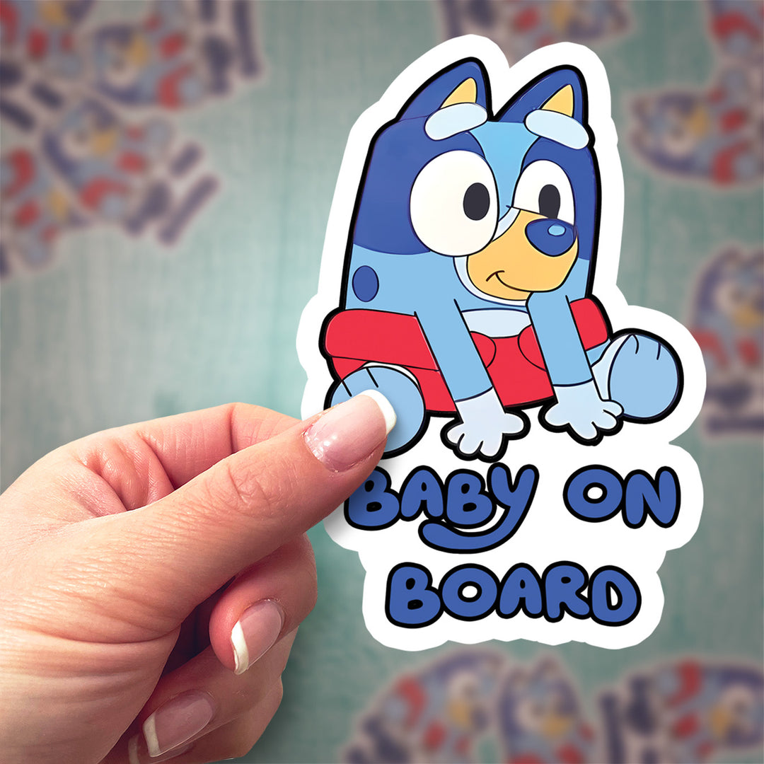Adorable Bluey Baby on Board Sticker – Car Safety Sign