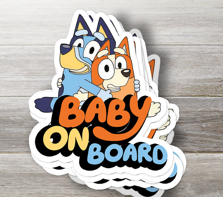 Bluey & Bingo Hugging – Baby on Board Sticker for Car Safety
