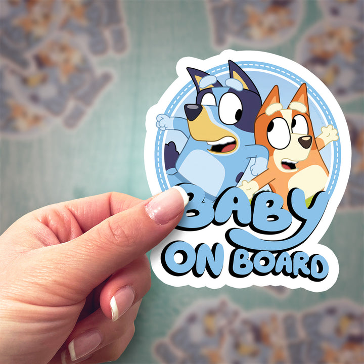 Bluey and Bingo Baby on Board Sticker