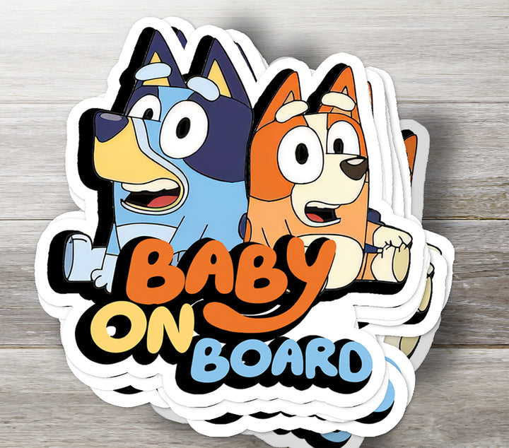 Bluey & Bingo Baby on Board Sticker – Cute & Fun Car Safety Decal