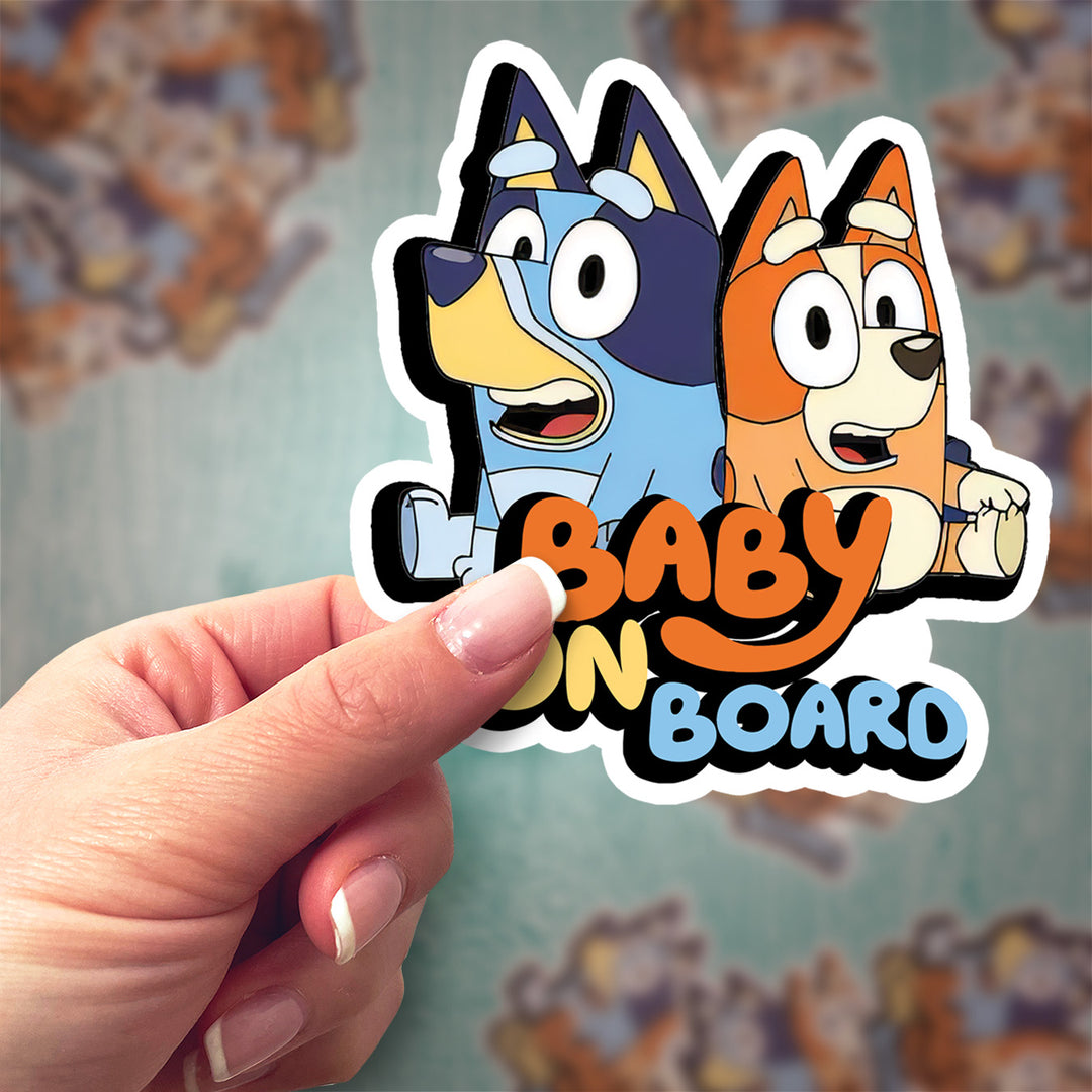 Bluey & Bingo Baby on Board Sticker – Cute & Fun Car Safety Decal