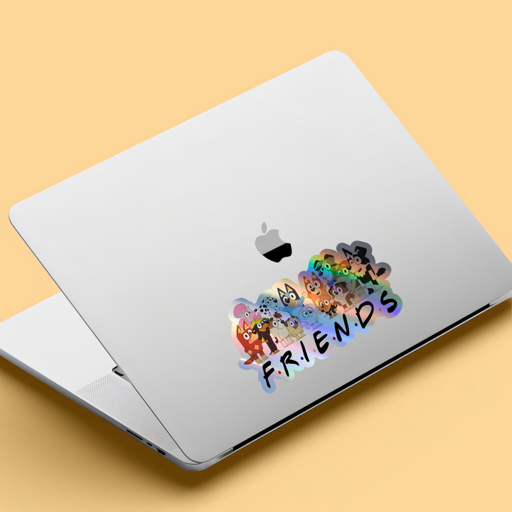Waterproof Holographic "Bluey and Friends" Sticker