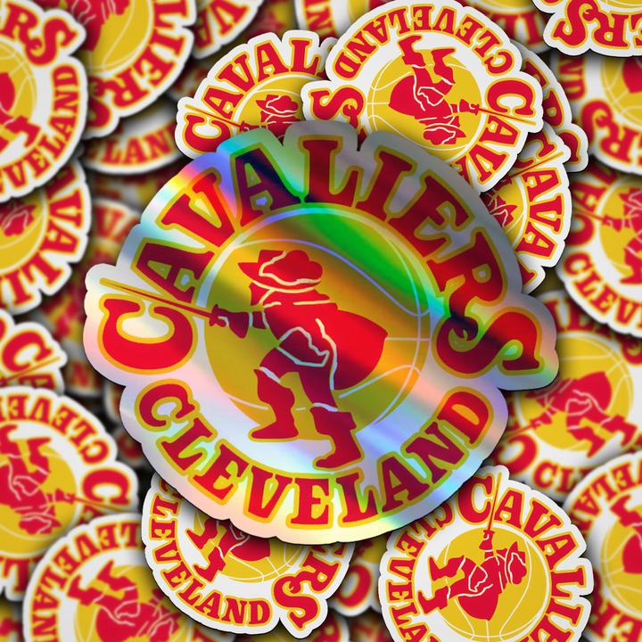 Cleveland Cavaliers 70/71 - 82/83 Logo Stickers - Waterproof, Holographic, or Glossy Vinyl - Score with Style! Cleveland Cavaliers Logo Stickers - Rozovy