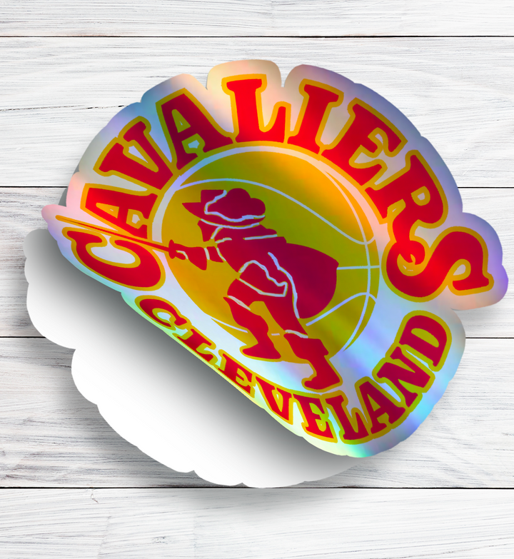 Cleveland Cavaliers 70/71 - 82/83 Logo Stickers - Waterproof, Holographic, or Glossy Vinyl - Score with Style! Cleveland Cavaliers Logo Stickers - Rozovy