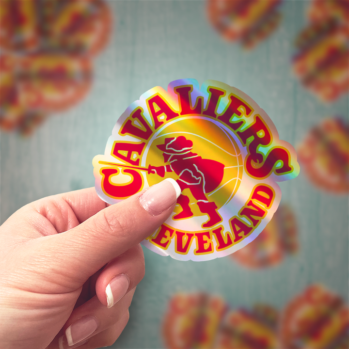 Cleveland Cavaliers 70/71 - 82/83 Logo Stickers - Waterproof, Holographic, or Glossy Vinyl - Score with Style! Cleveland Cavaliers Logo Stickers - Rozovy