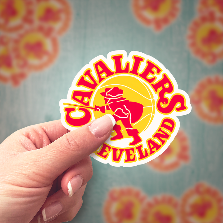 Cleveland Cavaliers 70/71 - 82/83 Logo Stickers - Waterproof, Holographic, or Glossy Vinyl - Score with Style! Cleveland Cavaliers Logo Stickers - Rozovy