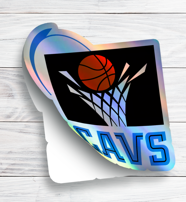 Cleveland Cavaliers 1994/95 - 2002/03 Logo Stickers - Waterproof, Holographic, or Glossy Vinyl - Score with Style! Cleveland Cavaliers Logo Stickers - Rozovy